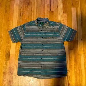 Hippy Tree Nomad Division Original Surf and Stone Large Striped Button Down SS